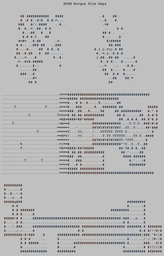 The Ultimate Roguelike Morgue File, Part 2: Ascii Maps